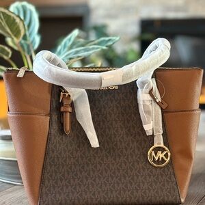Michael Kors Brown and Tan Charlotte Tote